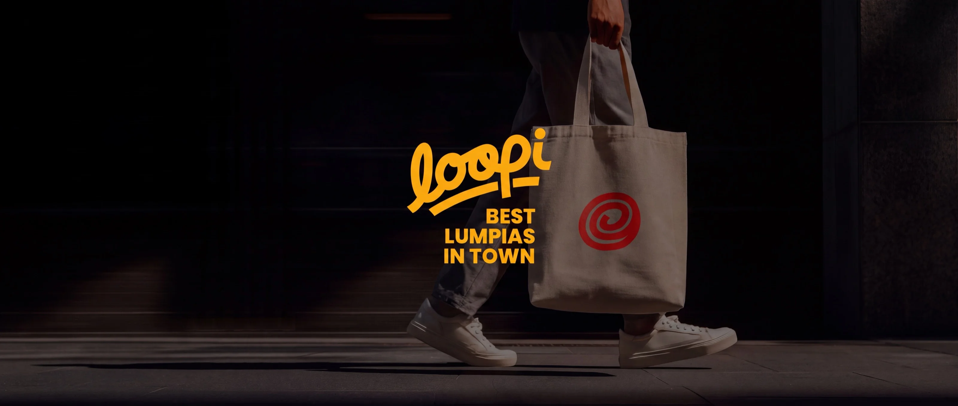 Tote bag loopi con el isotipo espiral — Best lumpias in town